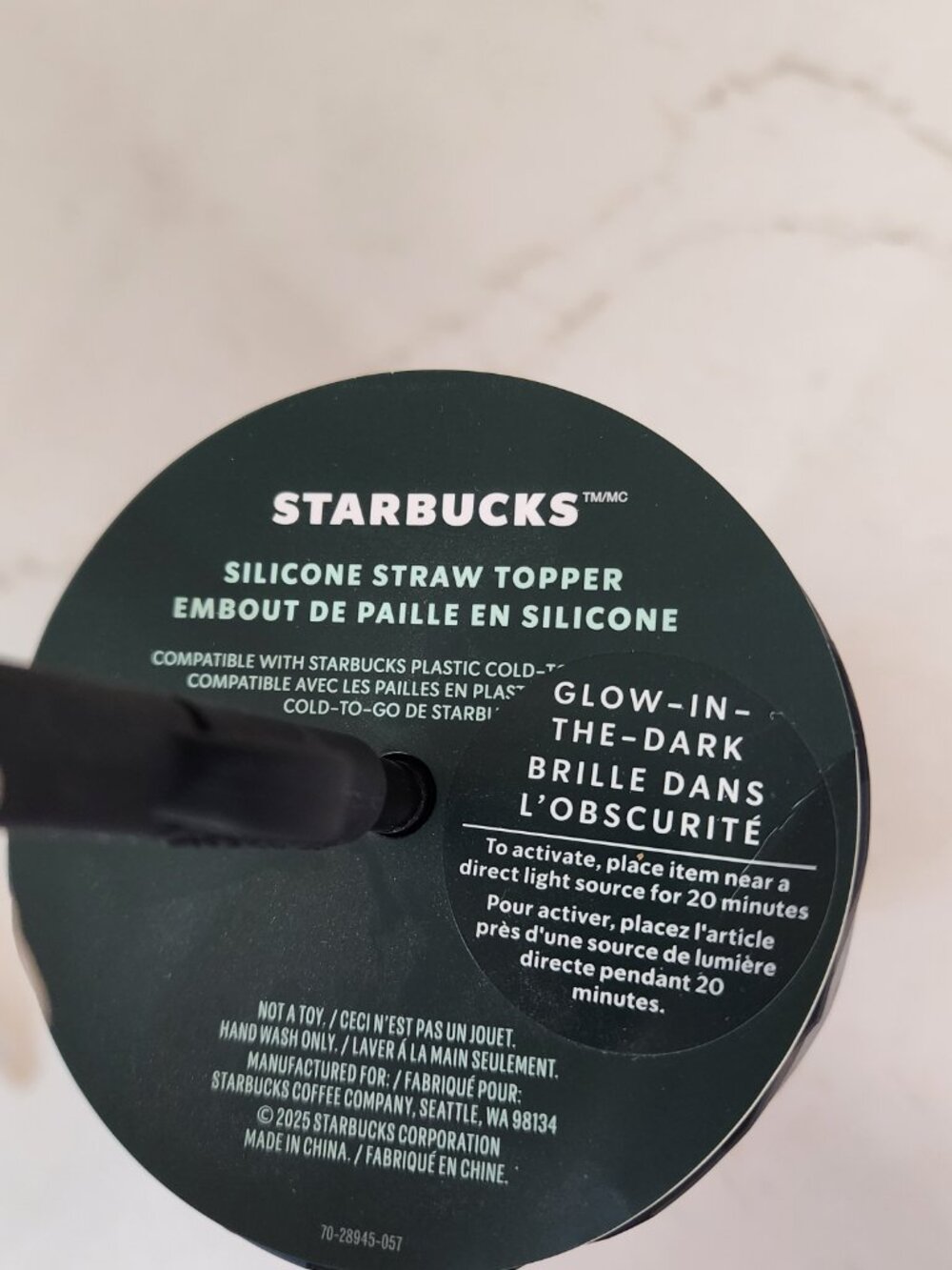 Starbucks Black Matte Prizm Venti Tumbler + Glow Butterfly Topper 2025 - Picture 5 of 13